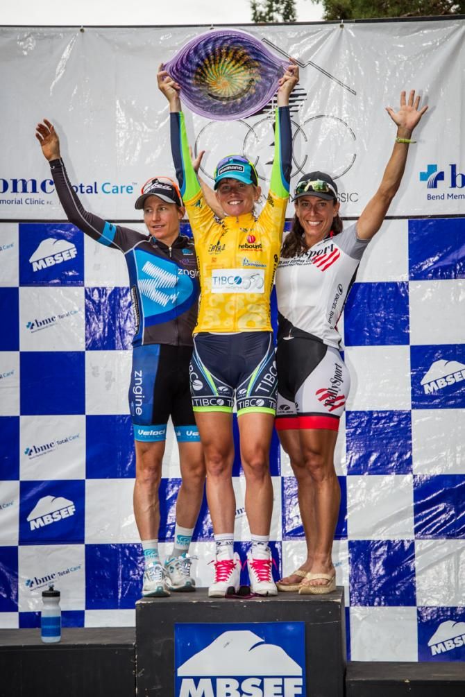 The overall GC podium for the women