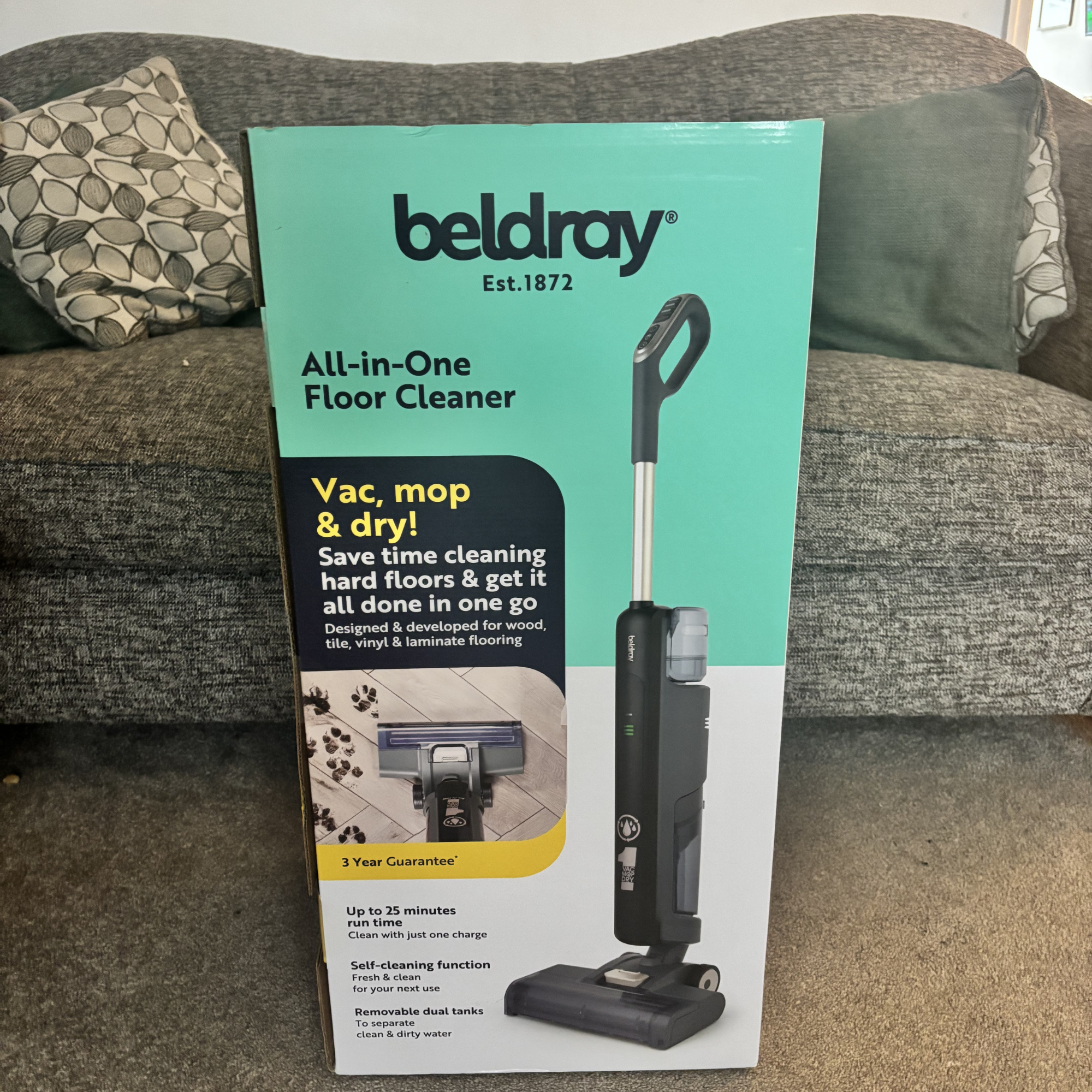 All-in-One Multi-Surface Floor Cleaner branded packaging