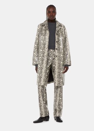 Multicolour Iyana Snake Print Leather Coat