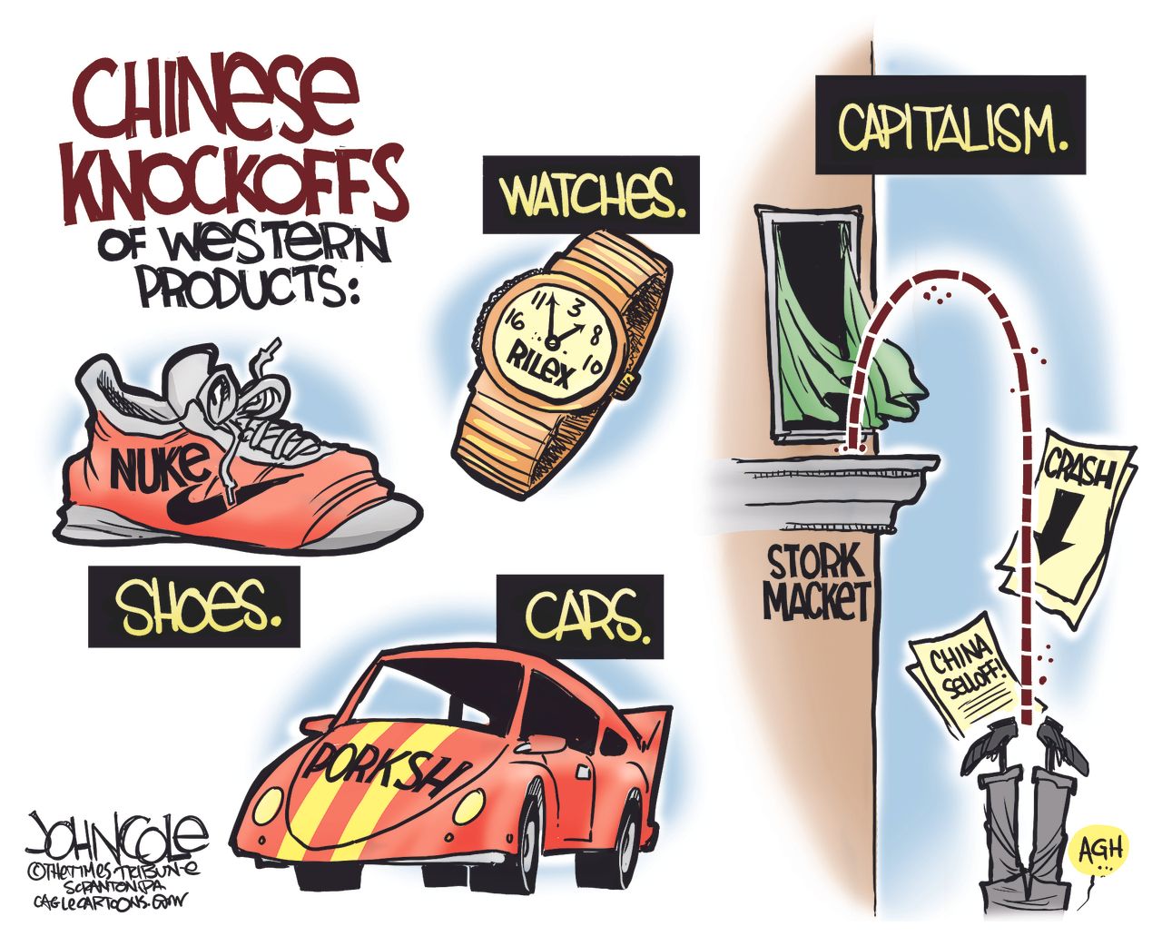 Editorial cartoon U.S. China Stock Market