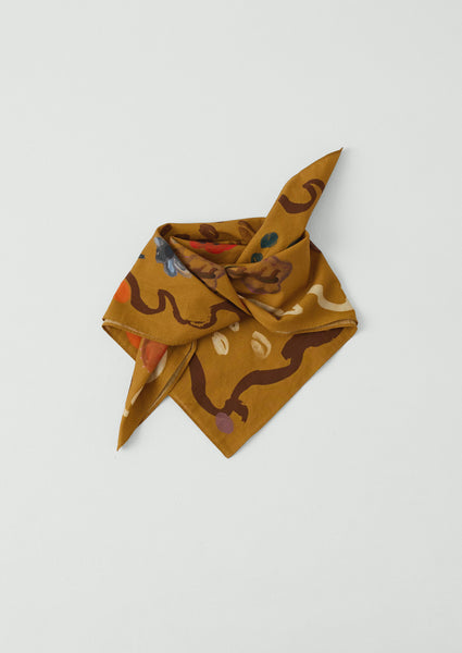Archivist Floral Print Cotton Bandana | Cinnamon