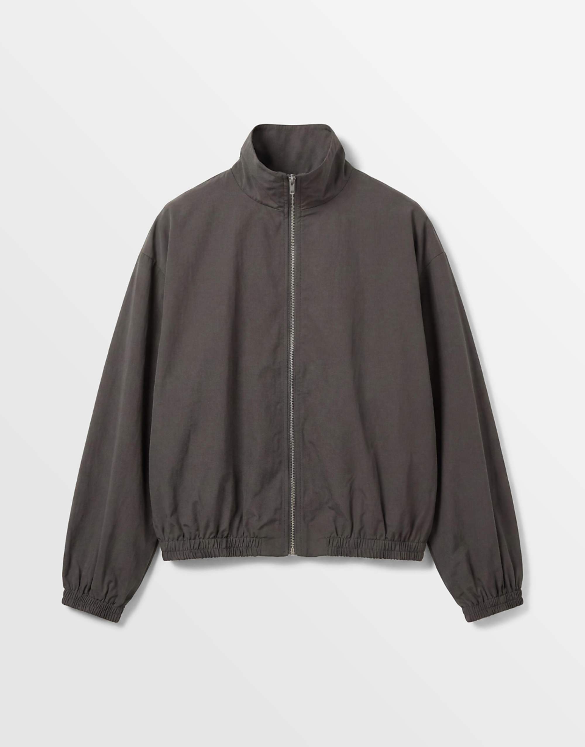 Weekday Track Jacket With Funnel Collar in Dark Gray