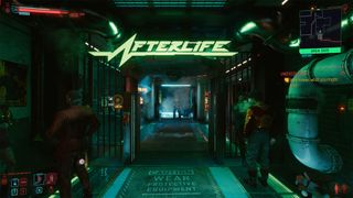 Cyberpunk screenshots of the in-game club, Afterlife, with various in-game settings enabled