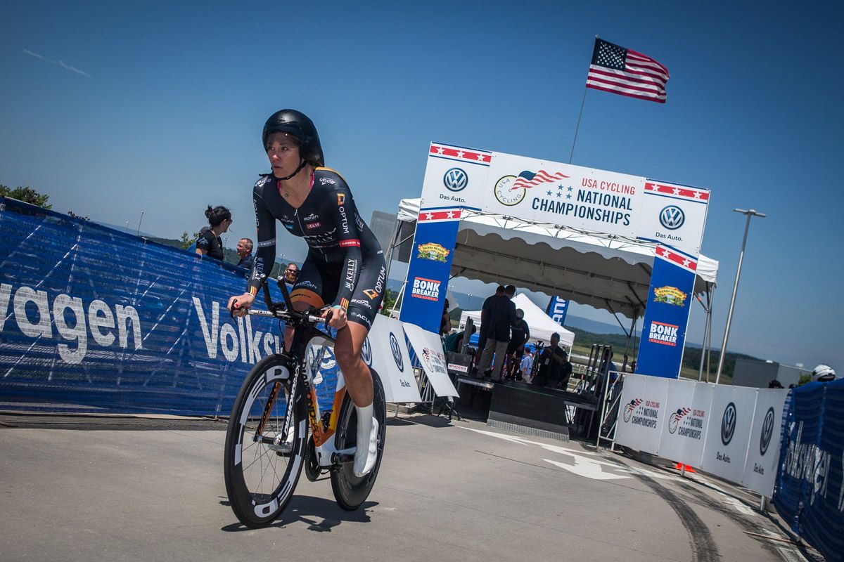 Alison Tetrick (Optum) heads out on course