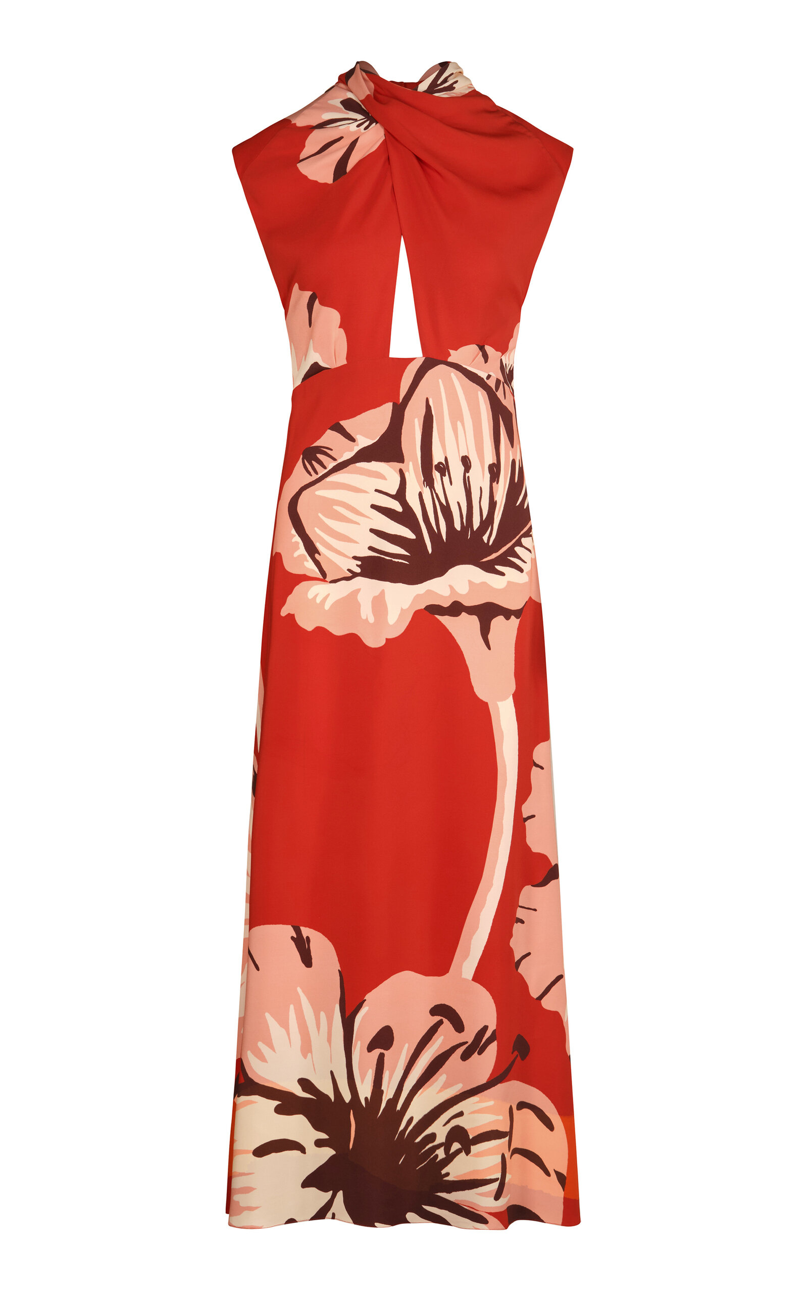 Al Son De Las Astromelias Twisted Jersey Midi Dress