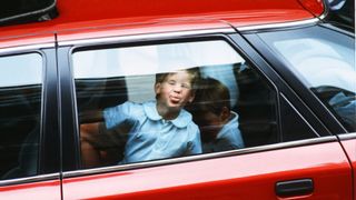 Prince Harry pulling faces as a child