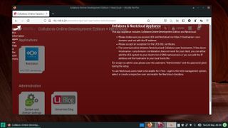 Screenshot of the dashboard of the UCS-powered Collabora Online appliance