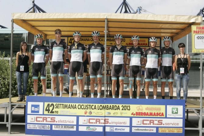 The Leopard Trek Continental team at the 2013 Settimana Lombarda.