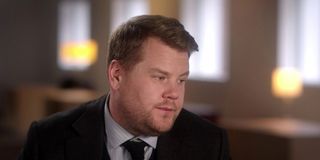 James Corden with a suit on in Ocean's 8.