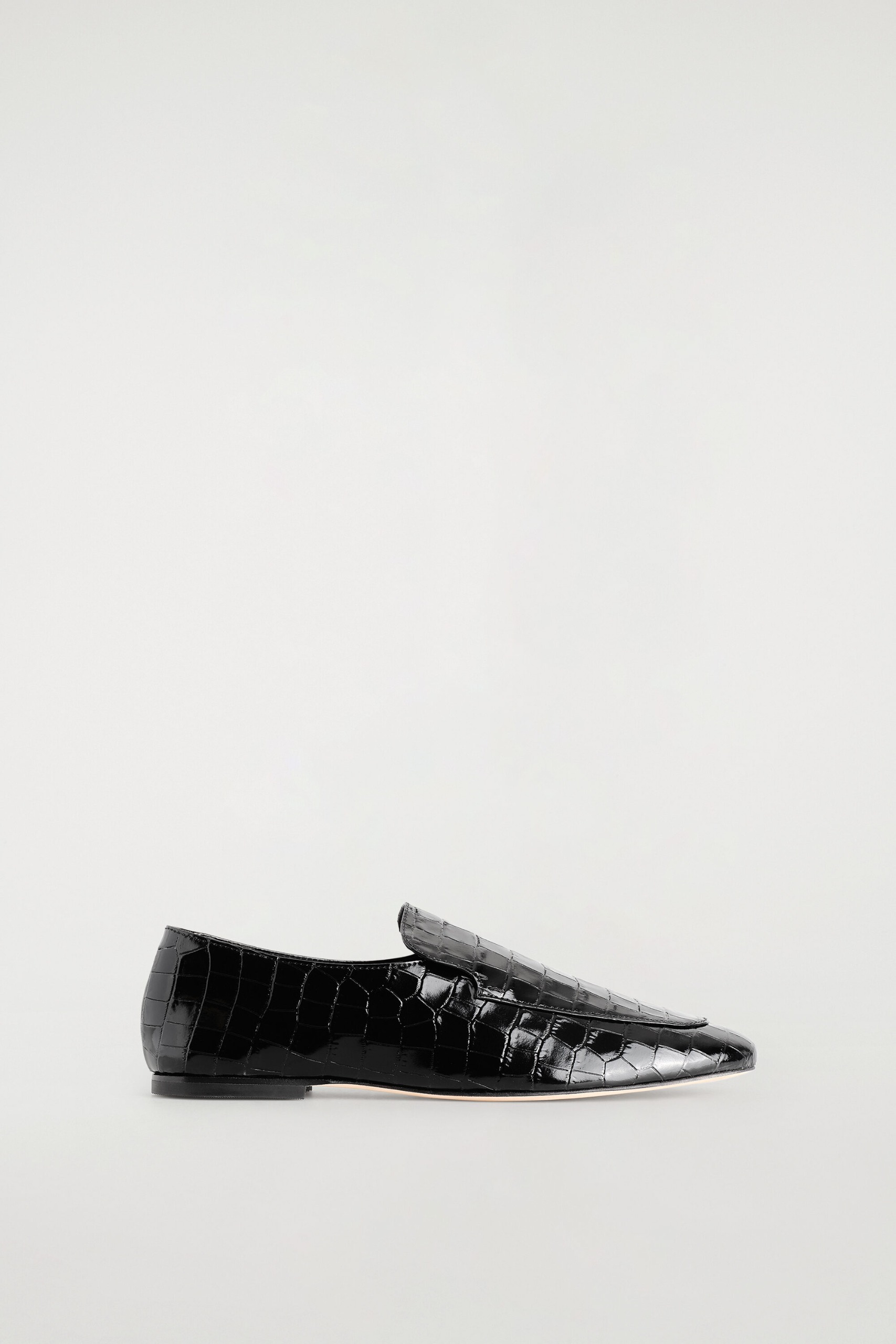 Croc-Effect Leather Loafers