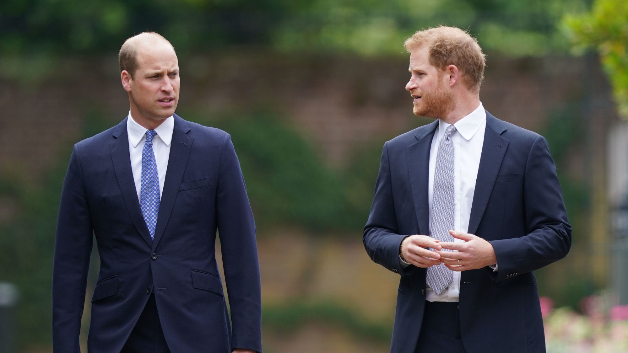 Prince William and Prince Harry attend the unveiling of Princess Diana's statue in 2021