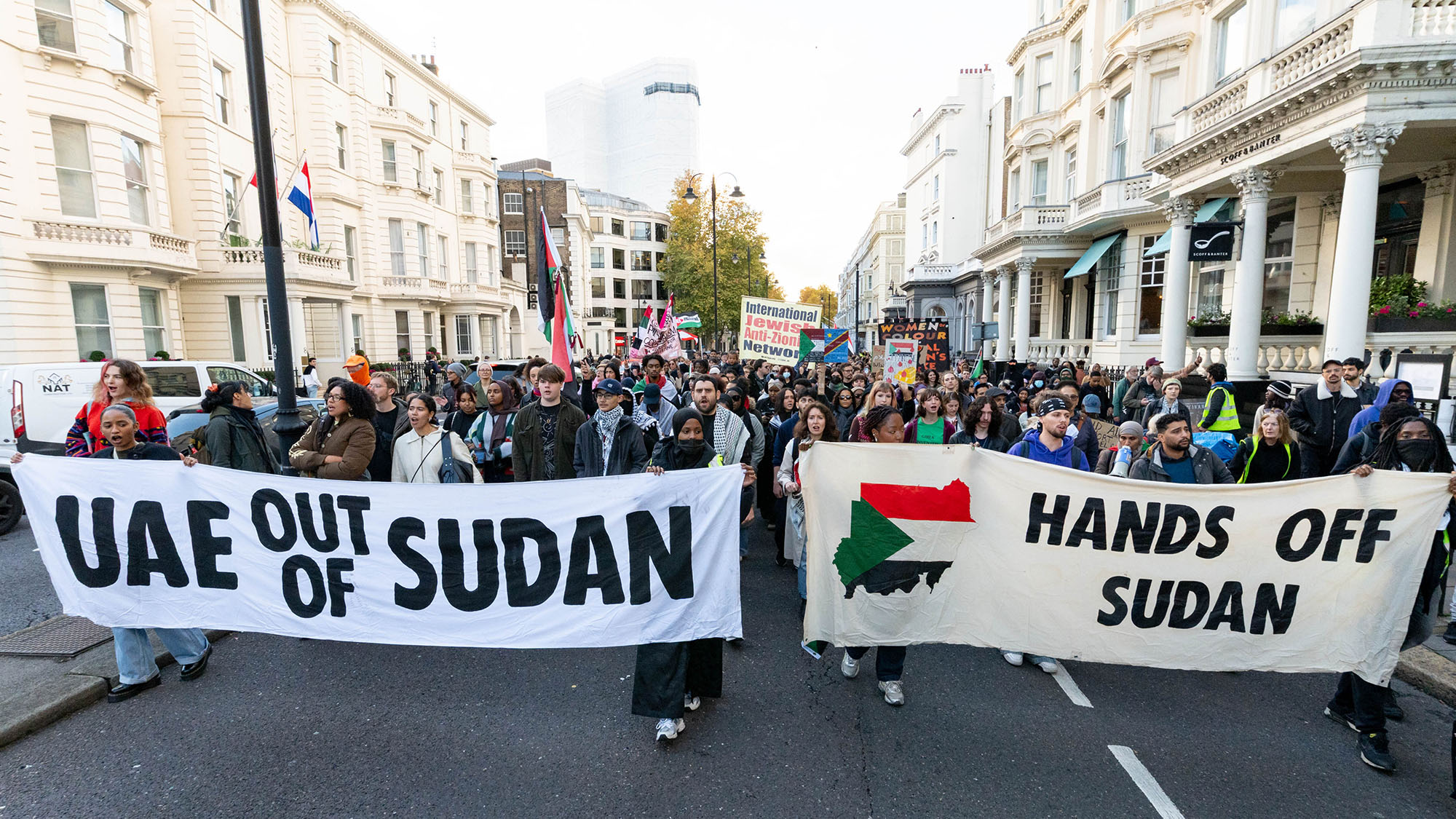 Protesters in London demand an end to UAE involvement in the civil war in Sudan