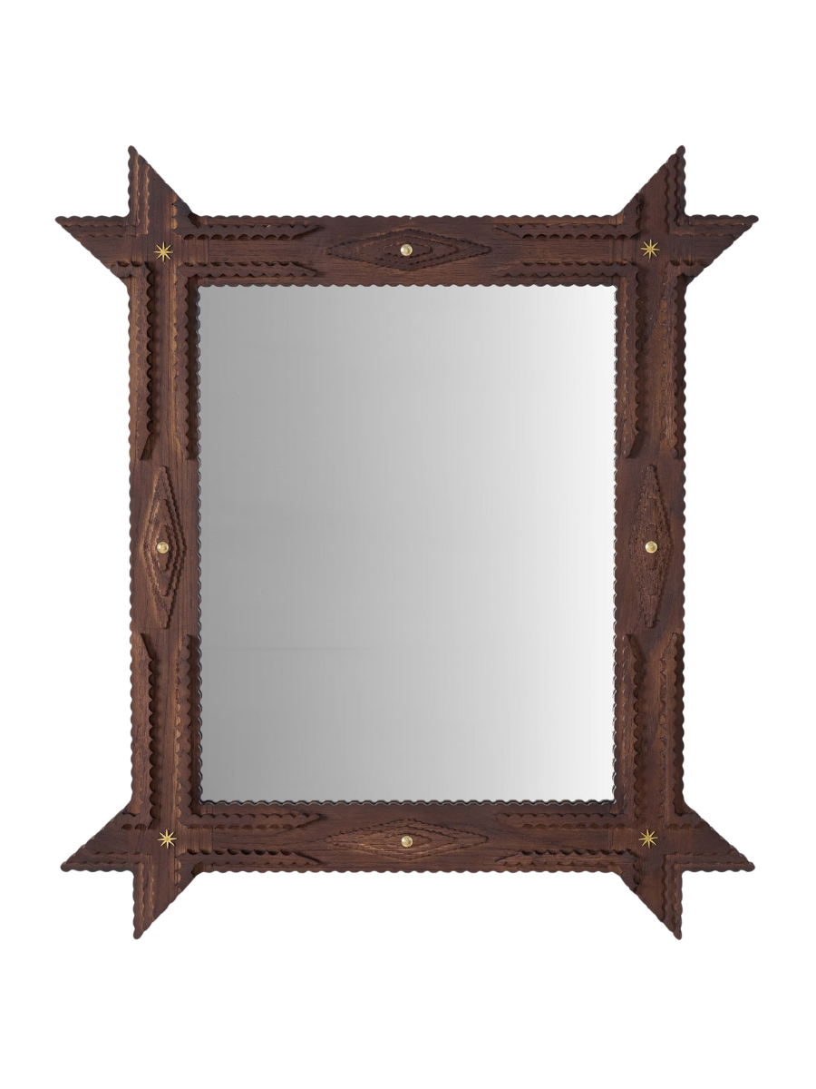 Pierce &amp;amp; Ward Rectangle Tramp Art Wall Mirror