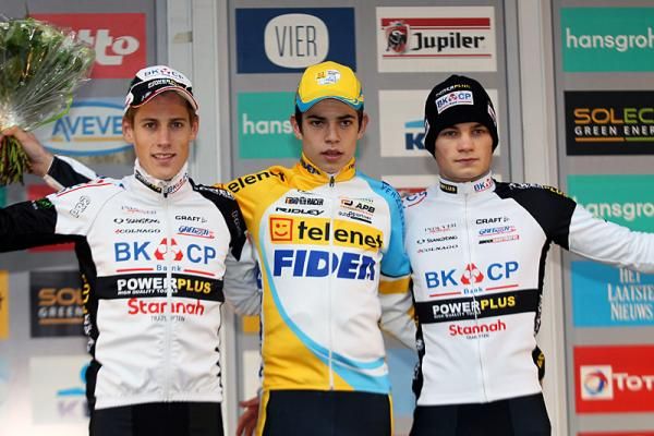 U23 men's podium: Jens Adams, Wout van Aert and David van der Poel