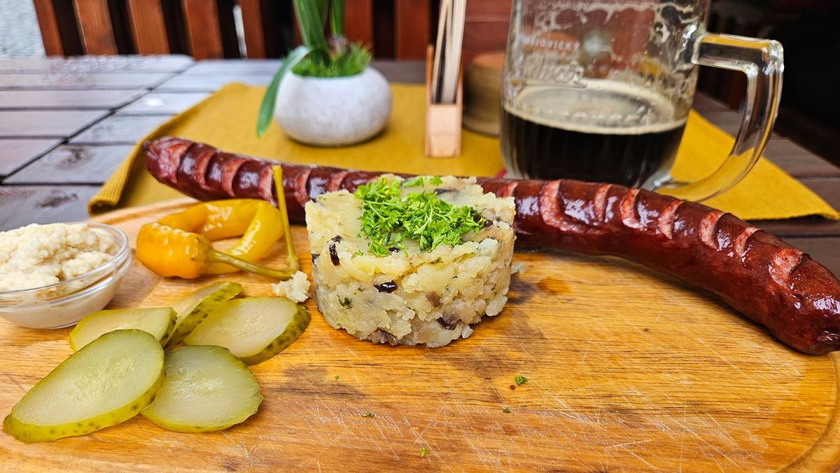 Traditional food in the old city of Prague