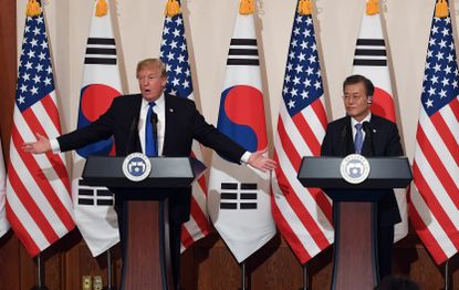 President Trump and Moon Jae-in speak in Seoul