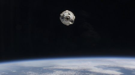 The Boeing Starliner spacecraft approaches the International Space Station