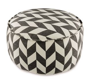 Black and white geometric print floor cushion