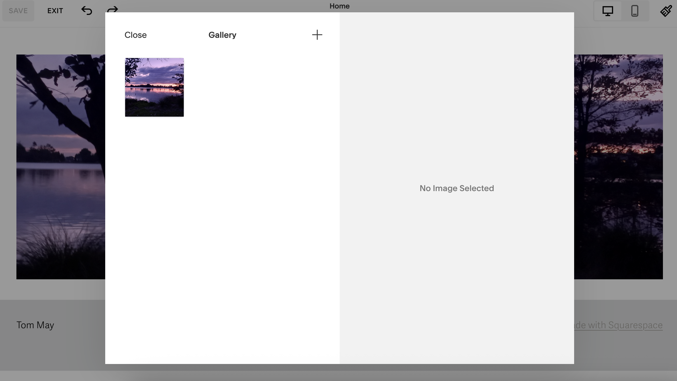 Screengrab showing images being updated in Squarespace interface