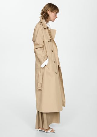 Double-Breasted Cotton Trench Coat - Women | Mango United Kingdom