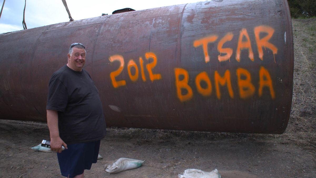 Big Al is featured on the second season of &quot;Doomsday Preppers&quot; and fears that the Russians might send a nuclear missile toward the U.S. at any moment. Here he is photographed with a spent fuel tank made of thick metal (good for blocking gamma rays from an