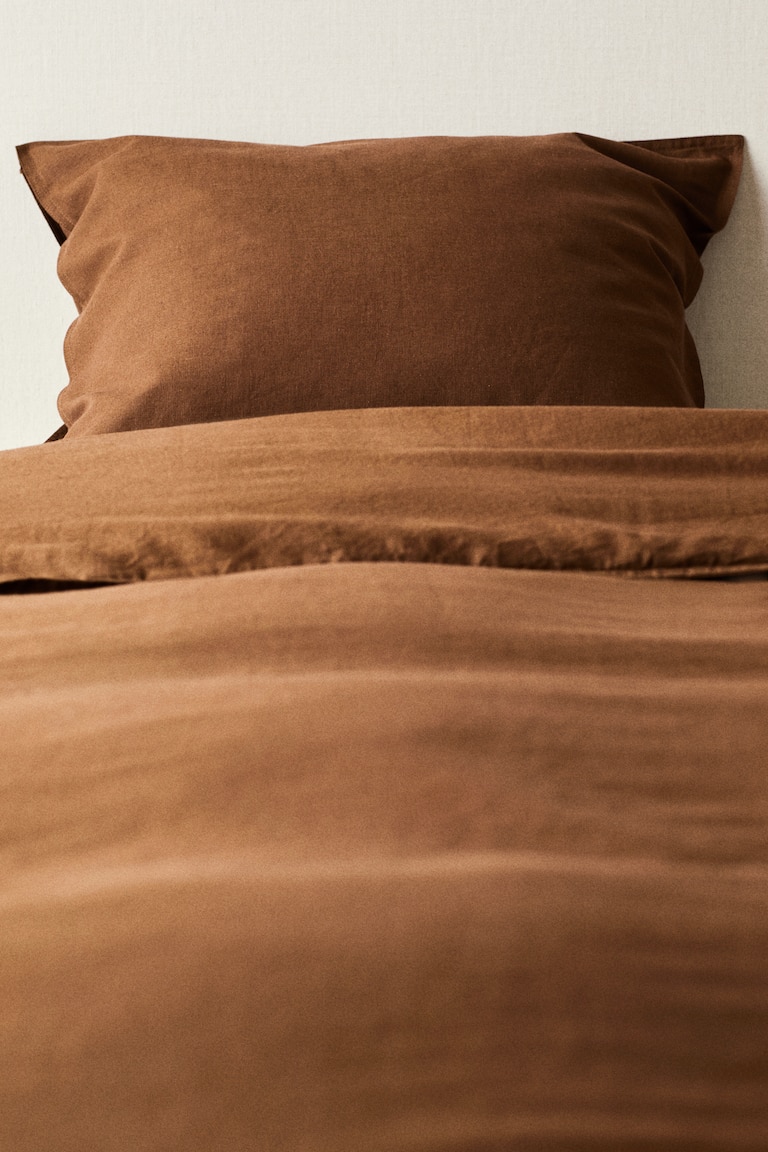 Linen-Blend Single Duvet Cover Set