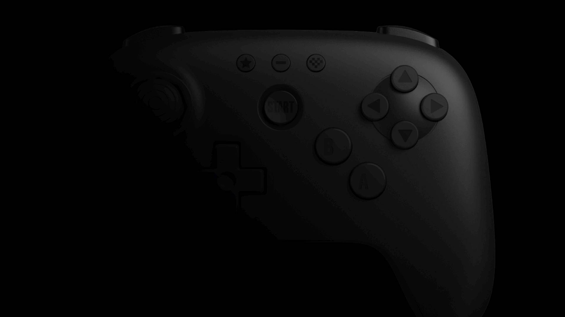 Obscured image of 8bitdo N64 controller for the upcoming Analogue 3D