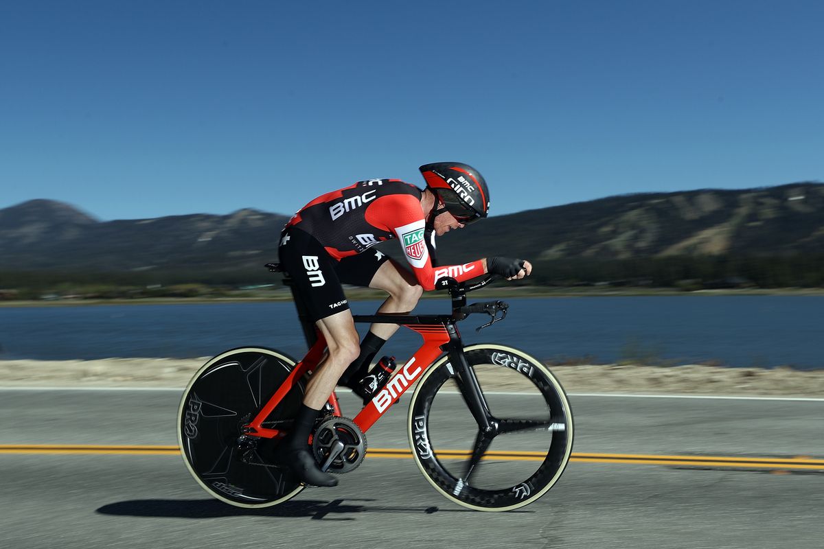 Brent Bookwalter (BMC) rode to second place in the TT