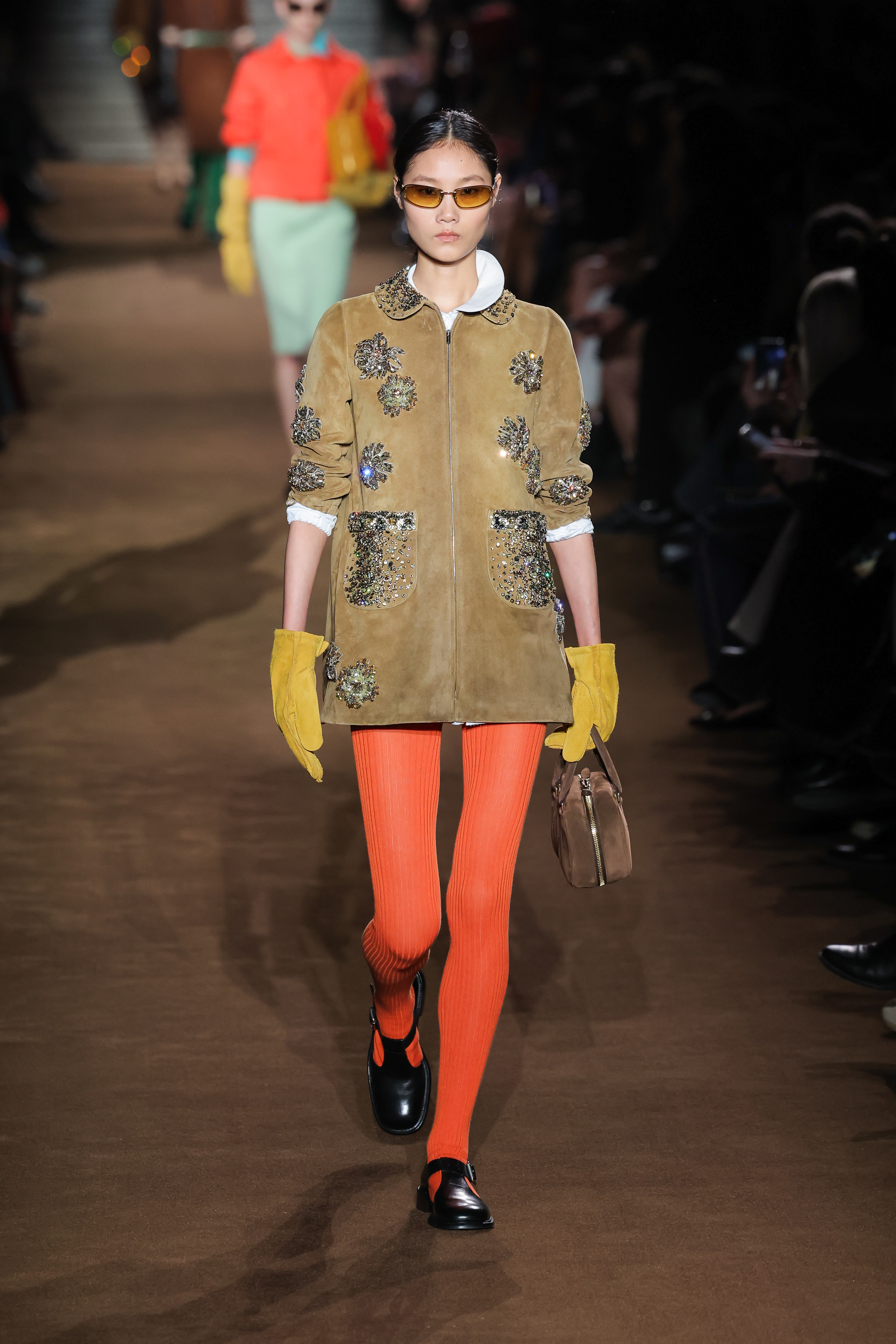 A model walks the runway during the Miu Miu Ready to Wear Fall/Winter 2024-2025