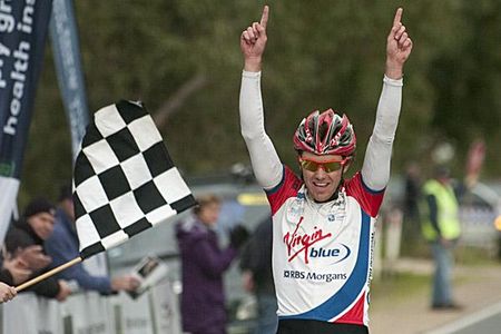 Chequered flag: Cameron Peterson (Virgin Blue/RBS Morgans) is an emerging rider and has rapidly improved under the guidance of former ONCE and Tour de France rider Patrick Jonker.