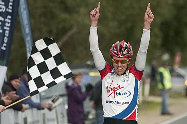 Chequered flag: Cameron Peterson (Virgin Blue/RBS Morgans) is an emerging rider and has rapidly improved under the guidance of former ONCE and Tour de France rider Patrick Jonker.
