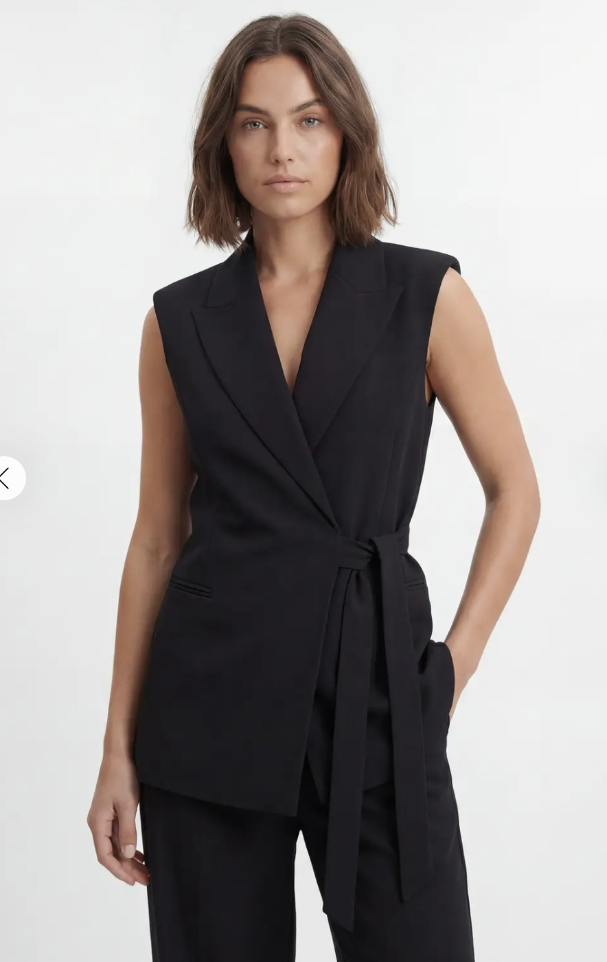 Karen Millen, Soft Tailored Wrap Detail Sleeveless Blazer
