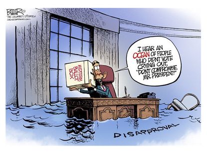 Obama cartoon approval rating midterm election