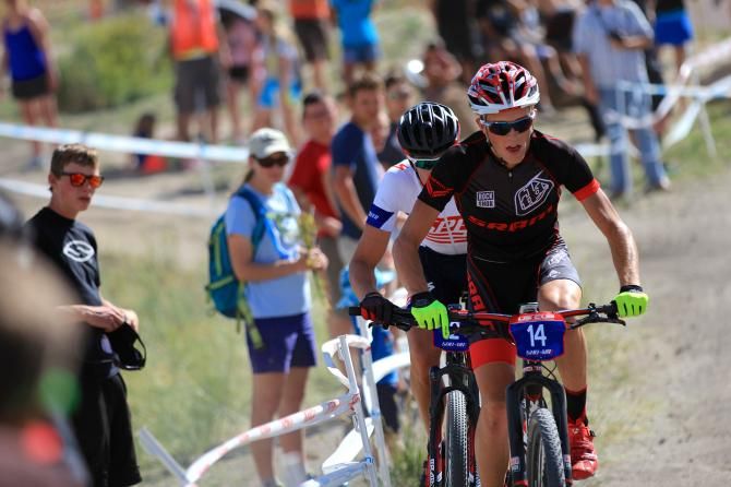 Russell Finsterwald took an early lead and didn&rsquo;t look back in the elite men's short track cross country race in Colorado Springs, round 4 of the USA Cycling US Cup Series presented by Sho-Air Cycling Group.