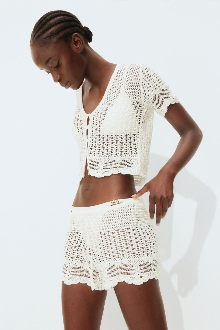 Crochet-Look Beach Shorts