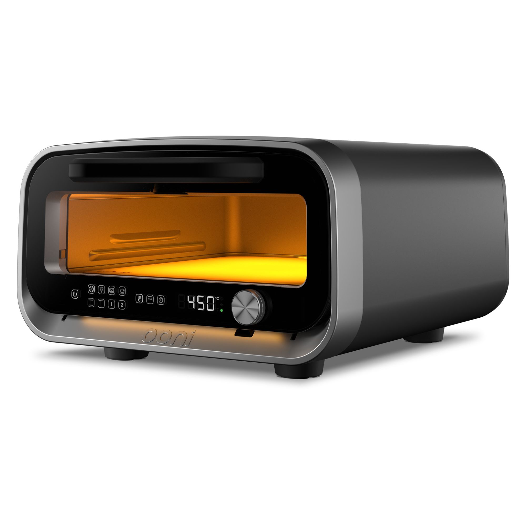 Charcoal gray rectangular pizza oven
