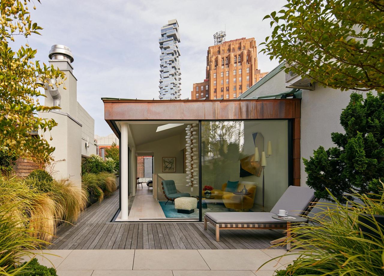 A rooftop garden