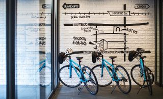 Moxy — Tokyo, Japan - bicycles and wall graffiti