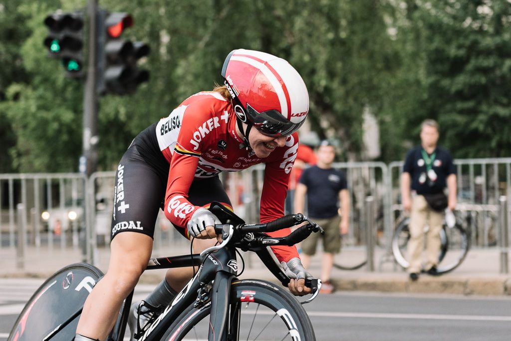 Anisha Vekemans in action during the prologue