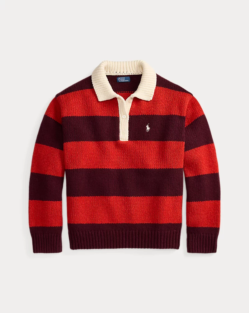 Striped Wool Blend Rugby Sweater
