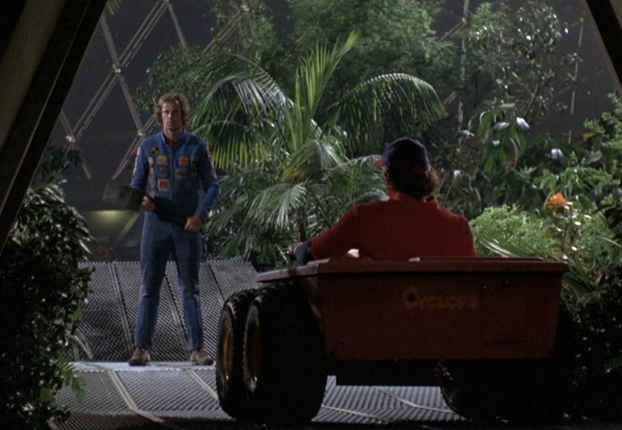 Two men on futuristic ship