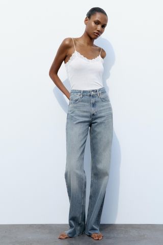 Trf wide leg high waist jeans