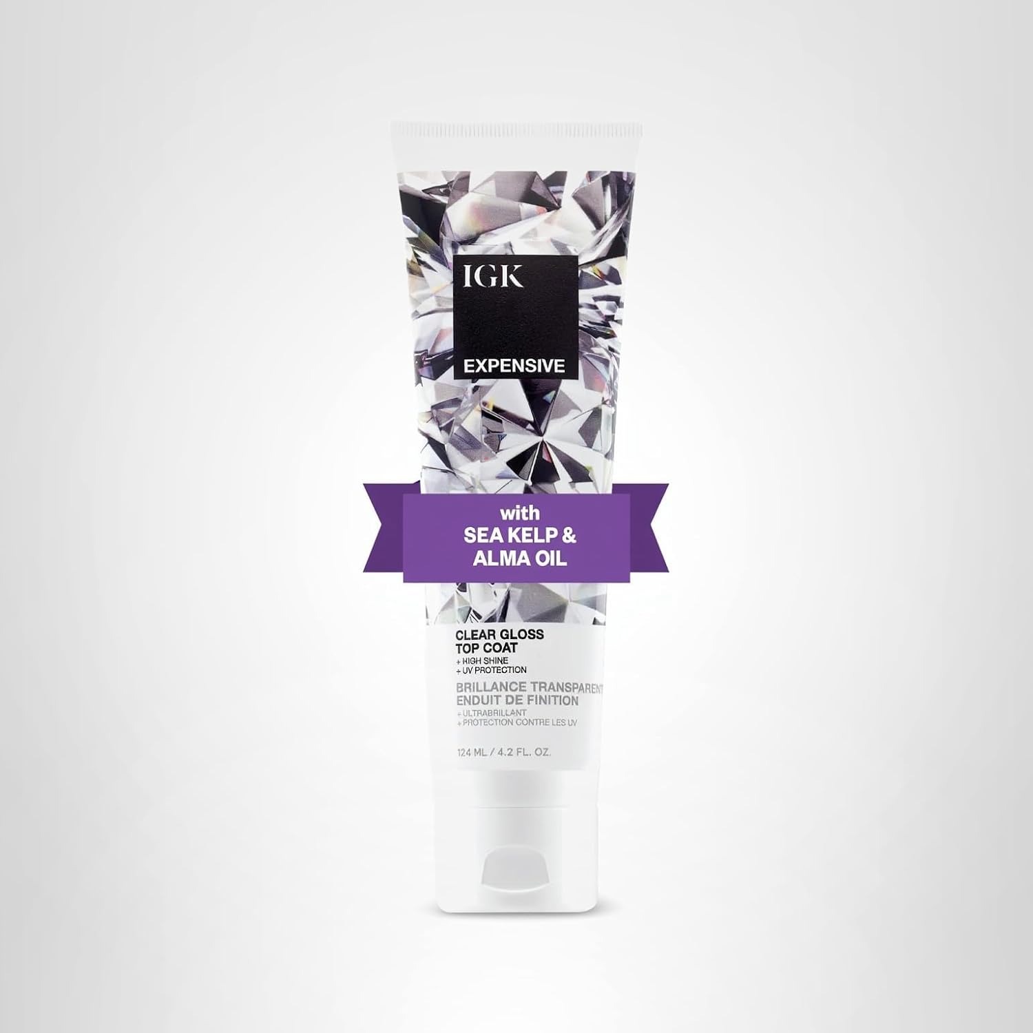 IGK, Igk - Expensive - Clear Hair Gloss Treatment &amp;ndash; Shine-Boosting Top Coat for Glass Hair &amp;ndash; Hair Treatment for Smooth, Polished Finish &amp;ndash; Clear Gloss for Hair Sheen and Silkiness - Cruelty Free 4.2oz