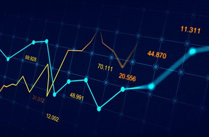 Stock market or forex trading graph in graphic concept suitable for financial investment or Economic trends business idea and all art work design. Abstract finance background (Stock market or