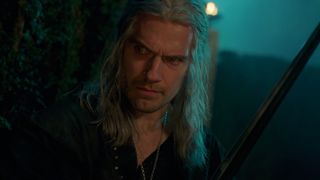 Geralt brandishes a sword in The Witcher season 3