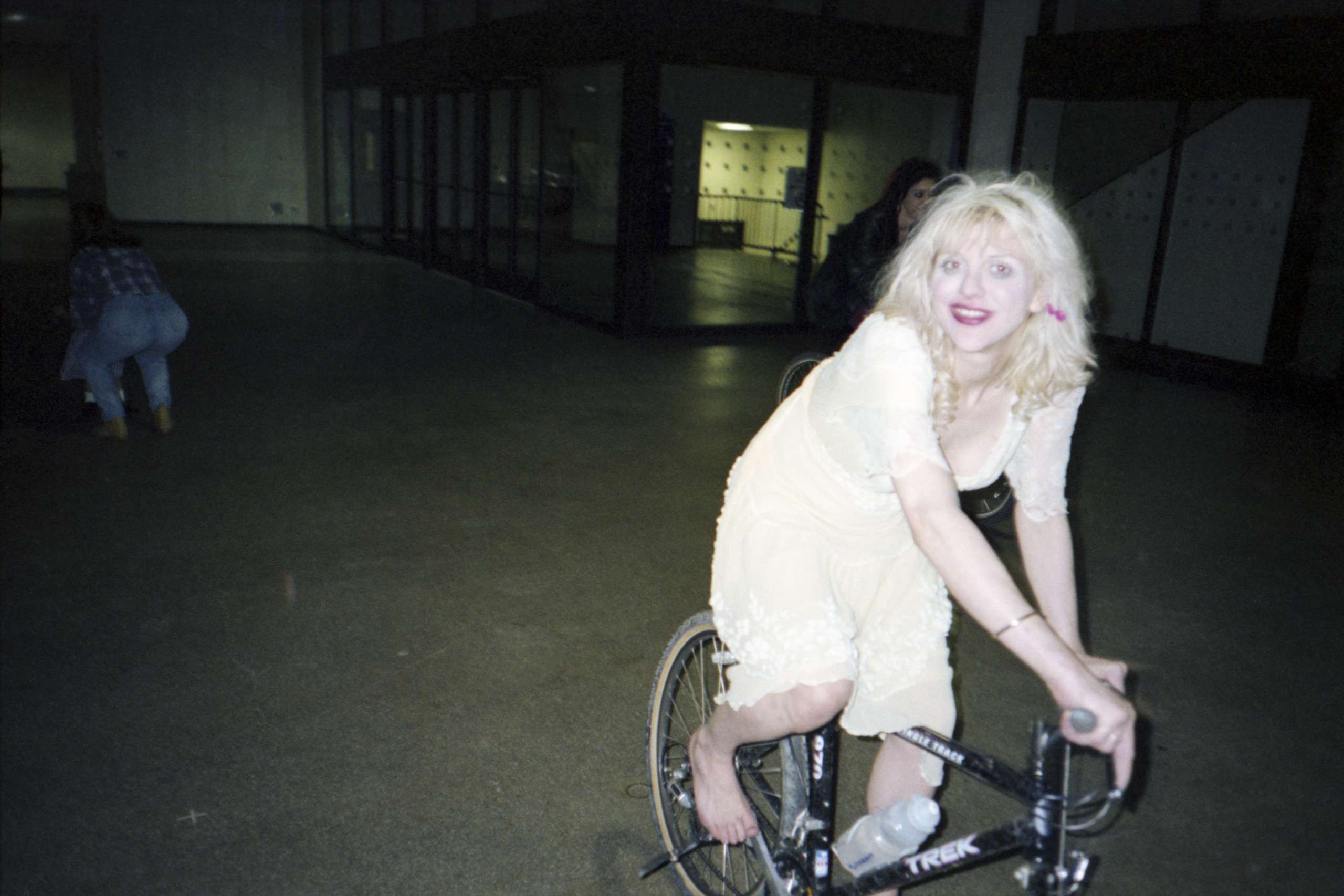 Courtney on Bike, Backstage, Nine Inch Nails Self Destruct tour, USA, 1994
