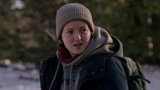 Ellie (Bella Ramsey) in cold weather gear in The Last Of Us episode 6.