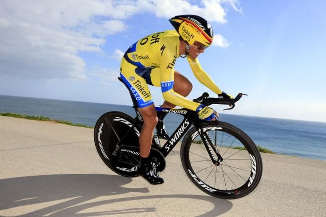 Alberto Contador (Tinkoff - Saxo) in action against the clock
