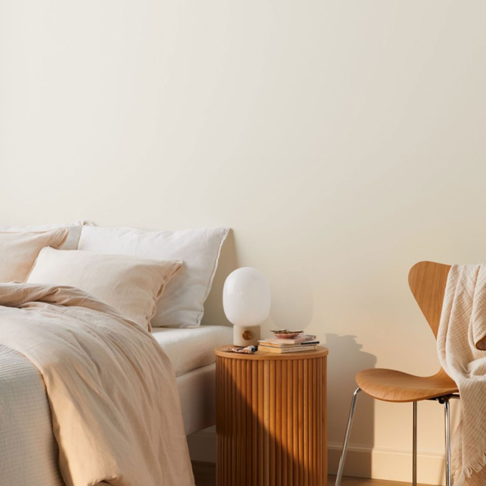 White bedroom with pillows