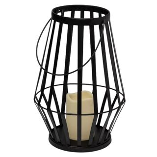 Light Up Metal Slat Black Halloween Decorative Lantern